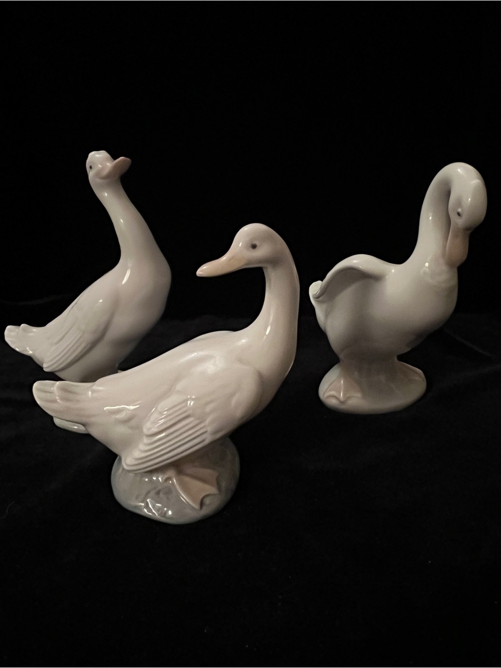 Lot of 3 NAO Lladro Duck or Goose Figurines Vintage Different Poses